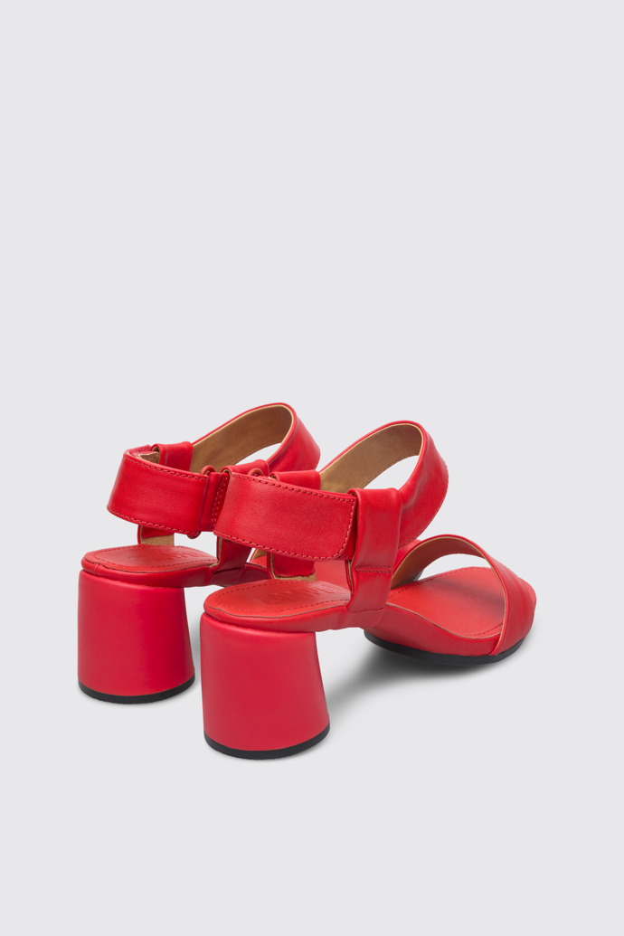 Back view of Upright Red sandal for women