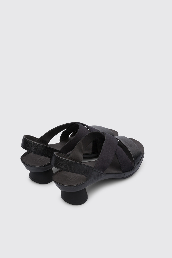 Back view of Alright Black leather women’s sandal