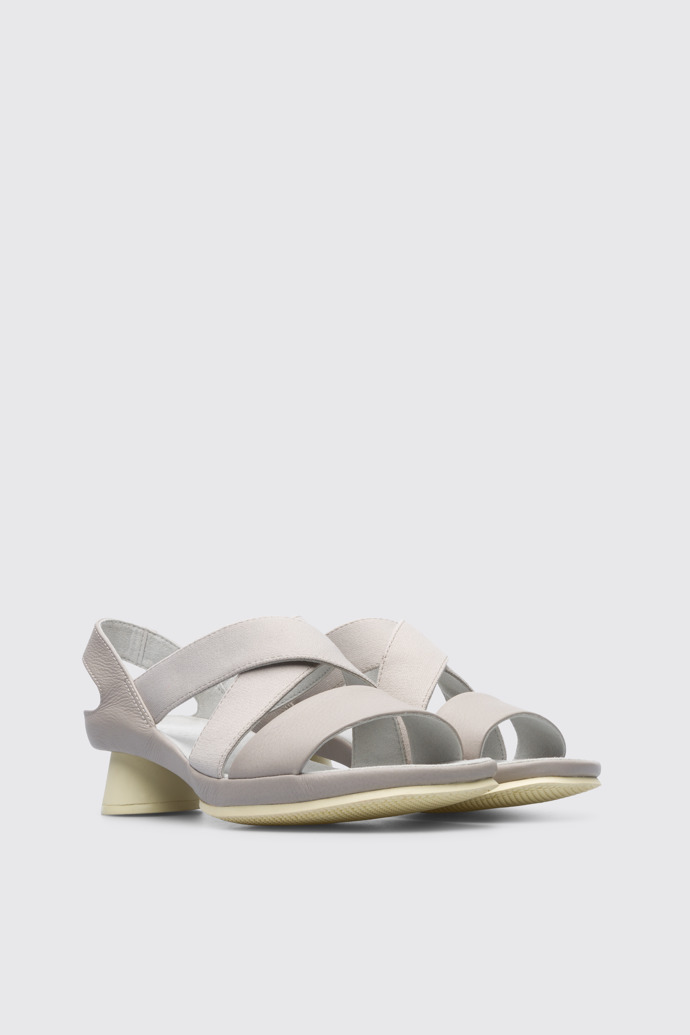 Front view of Alright Grey leather women’s sandal