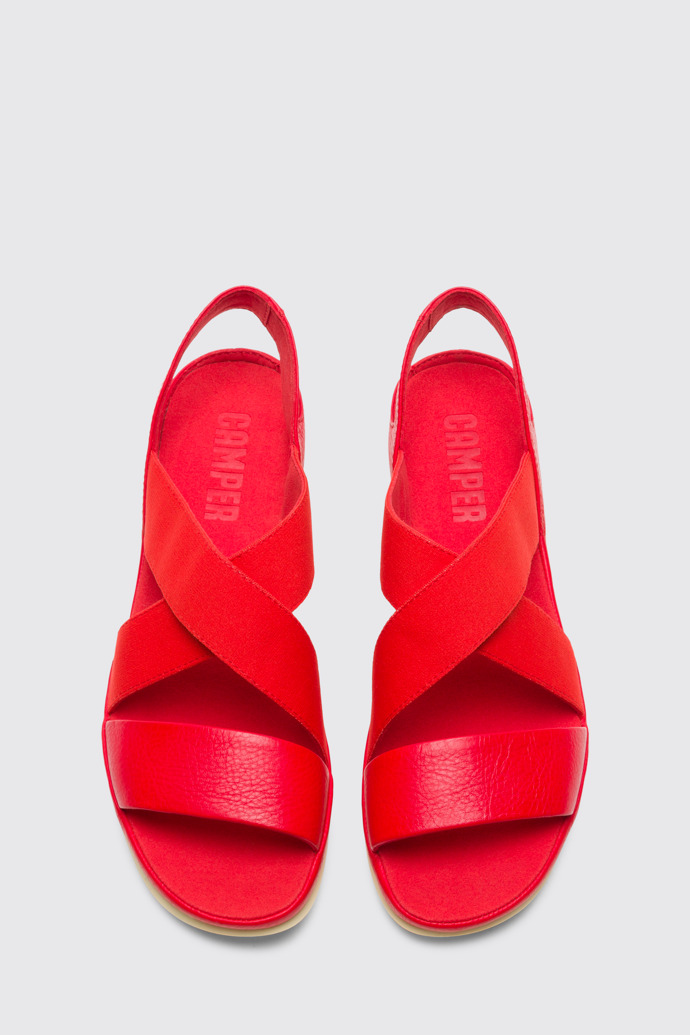 Overhead view of Alright Red sandal for women