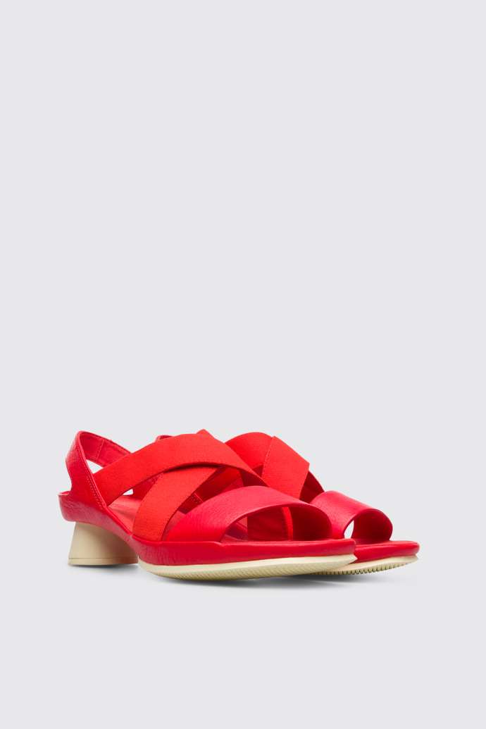 Front view of Alright Red sandal for women