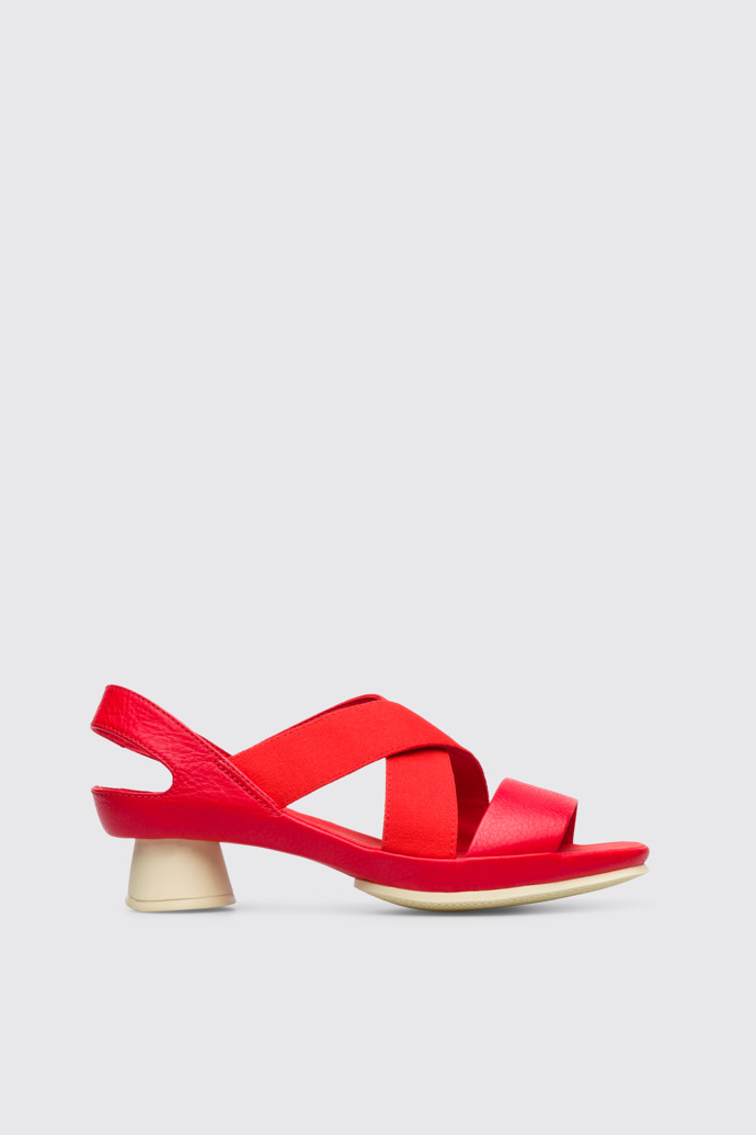 Side view of Alright Red sandal for women