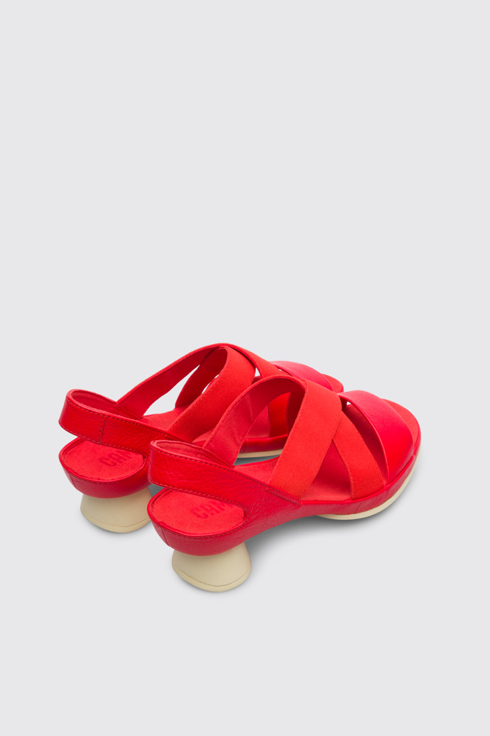 Back view of Alright Red sandal for women