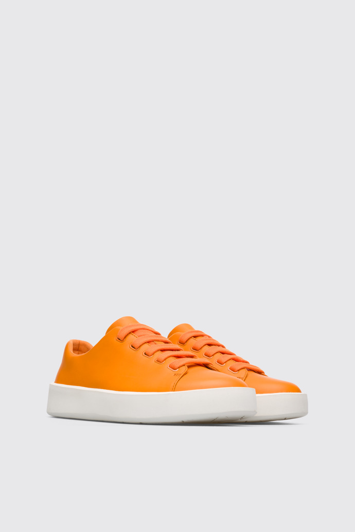 Front view of Courb Women's orange sneaker