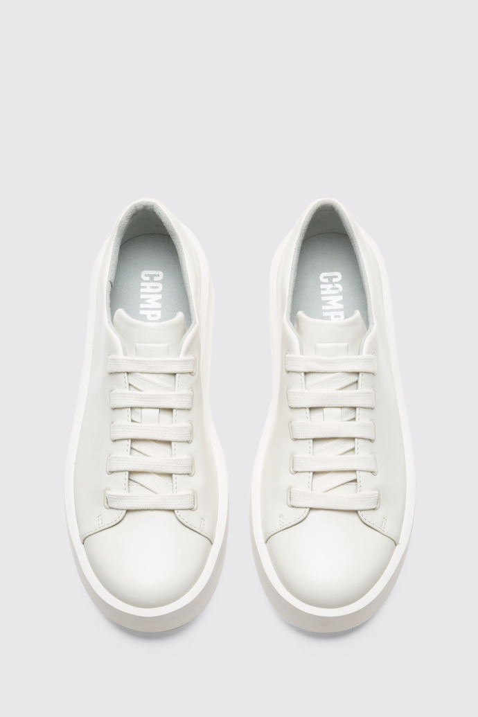 Overhead view of Courb Women's white sneaker