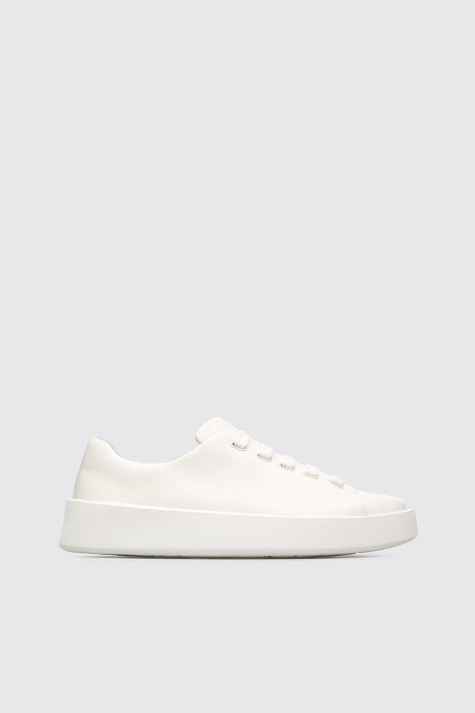 Side view of Courb Women's white sneaker