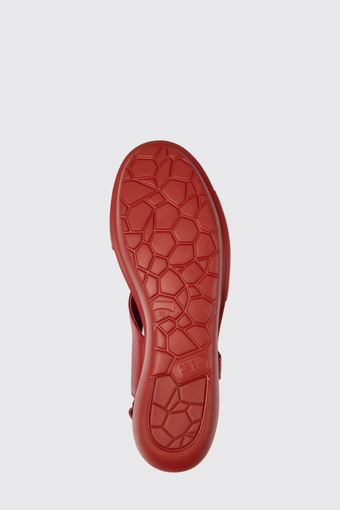 The sole of Balloon Red leather sandals for women