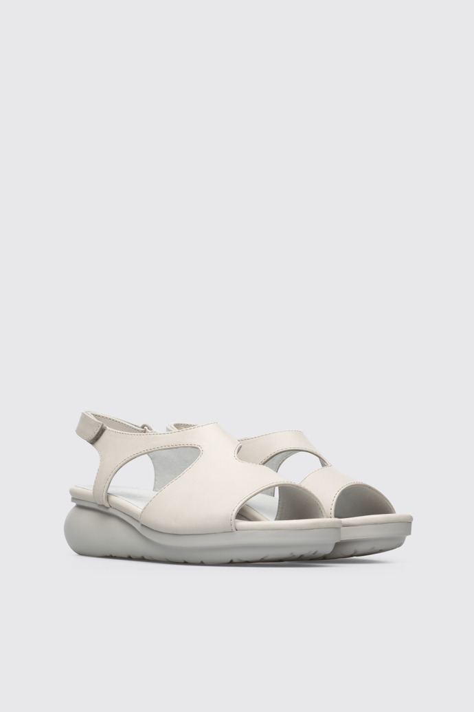 Front view of Balloon Light grey sandal for women