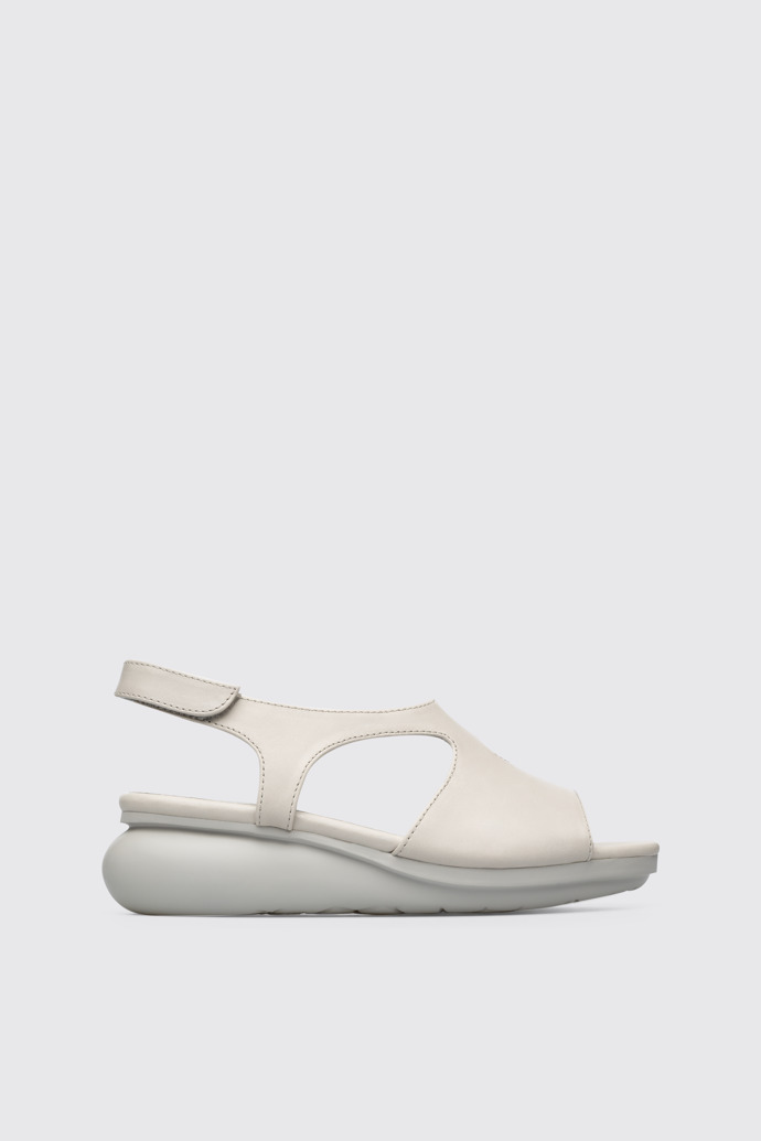 Side view of Balloon Light grey sandal for women