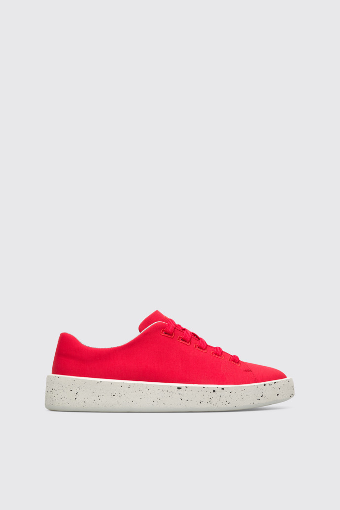 Side view of Courb Women's red sneaker