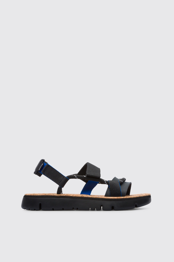 Side view of Oruga Multicoloured velcro sandal for women