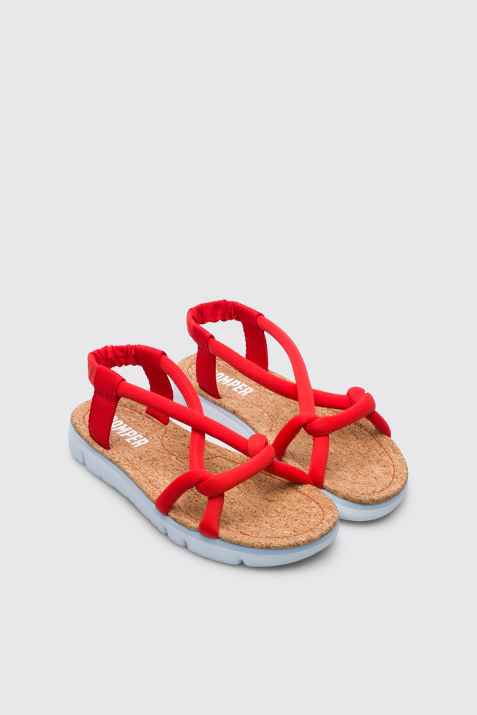Front view of Oruga Red sandal for women