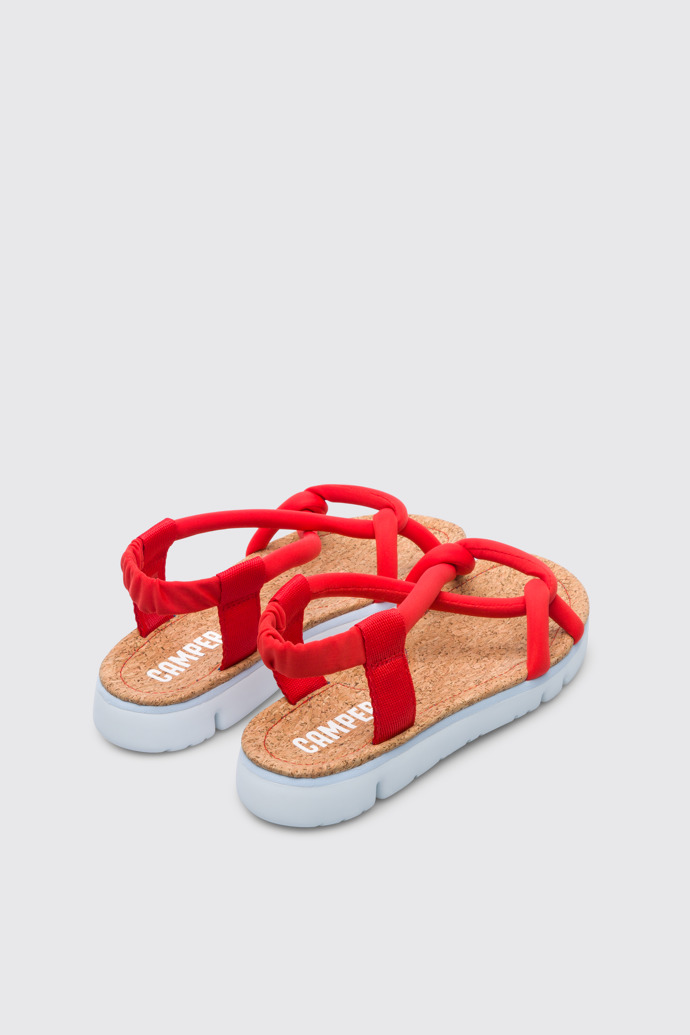 Back view of Oruga Red sandal for women