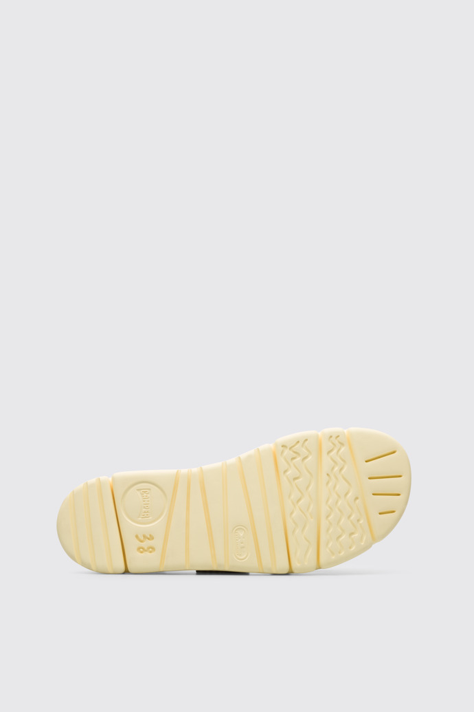 The sole of Oruga Yellow sandal for women