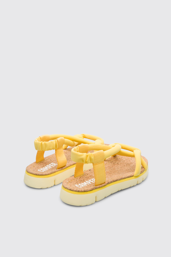 Back view of Oruga Yellow sandal for women