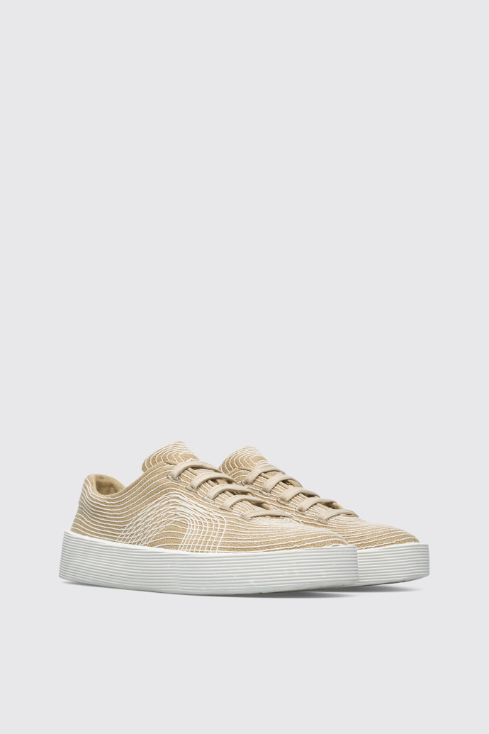 Front view of Courb Beige sneaker for women