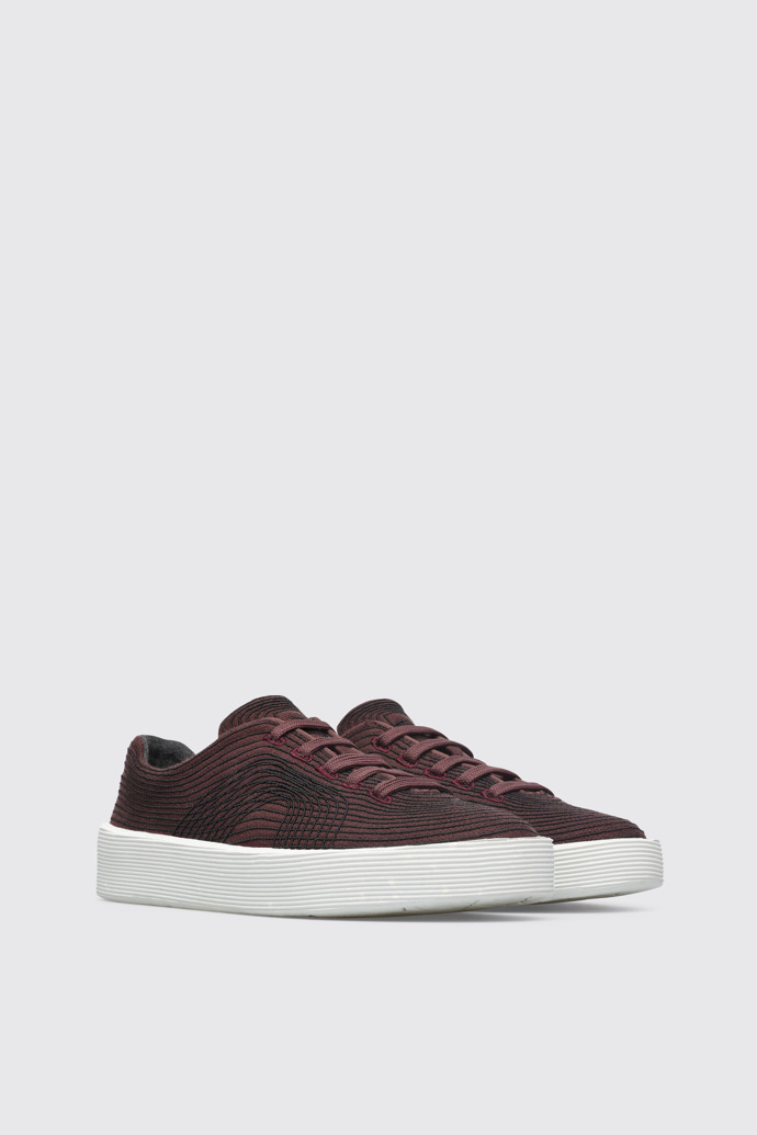 Front view of Courb Burgundy sneaker for women