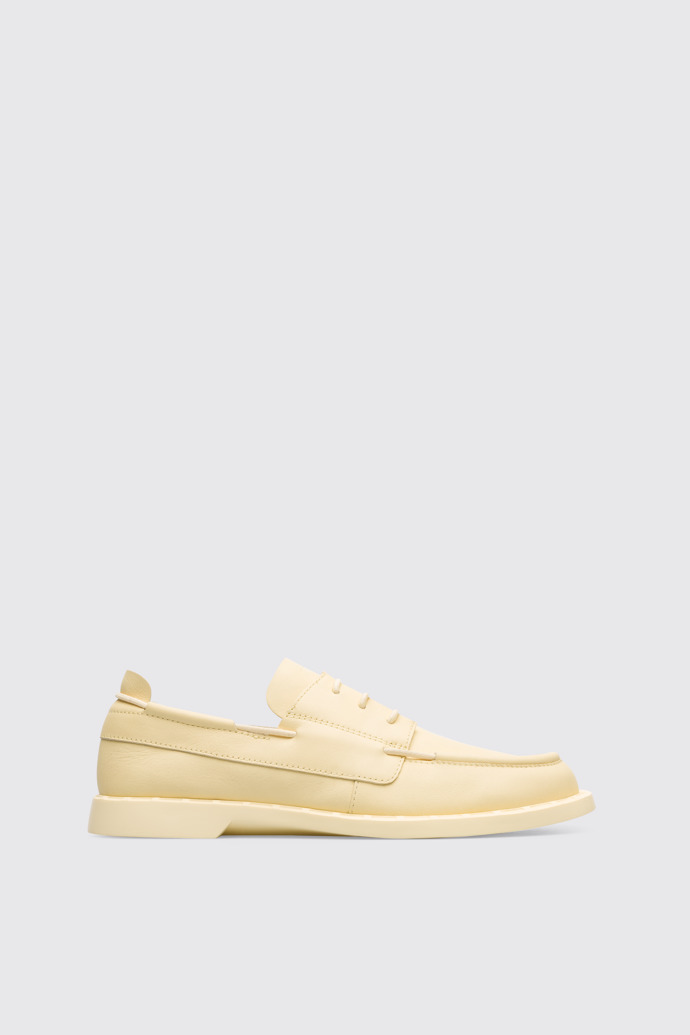 Image of Side view of Juddie Yellow nautical style shoe for women