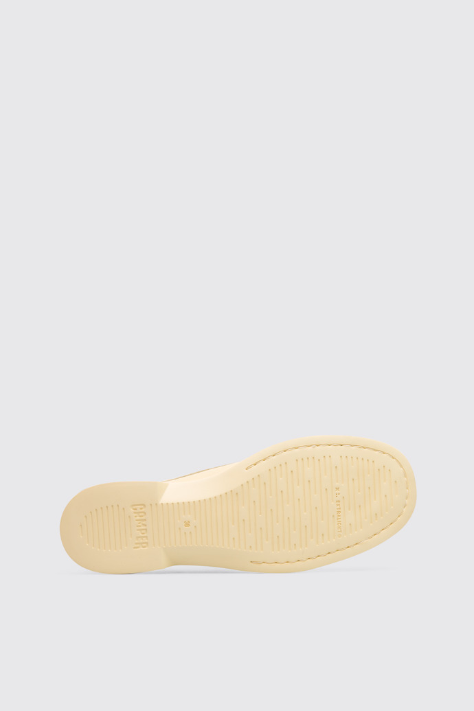 The sole of Juddie Yellow nautical style shoe for women