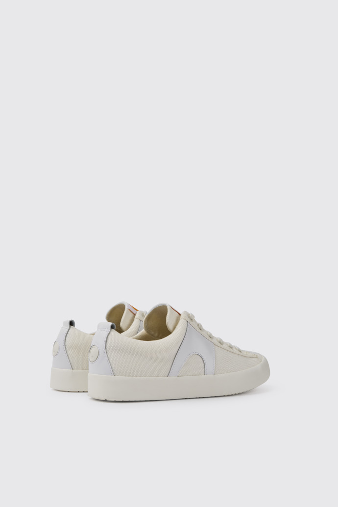 Back view of Imar White leather sneakers for women