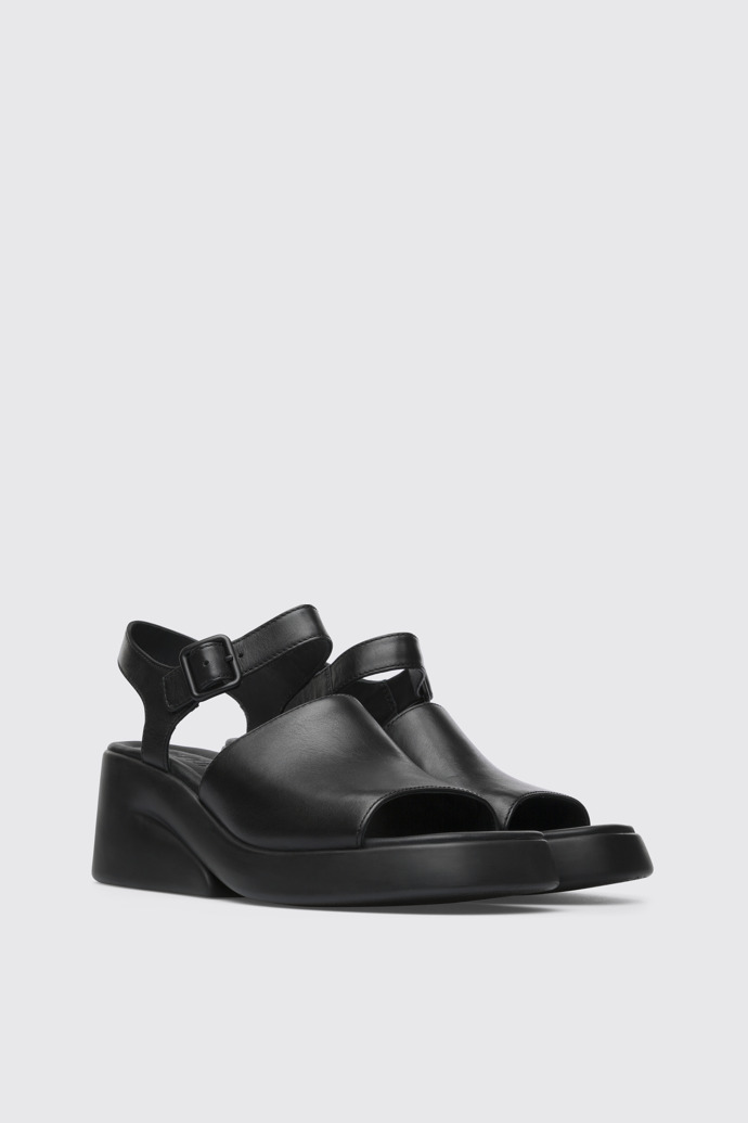 Front view of Kaah Black sandal for women
