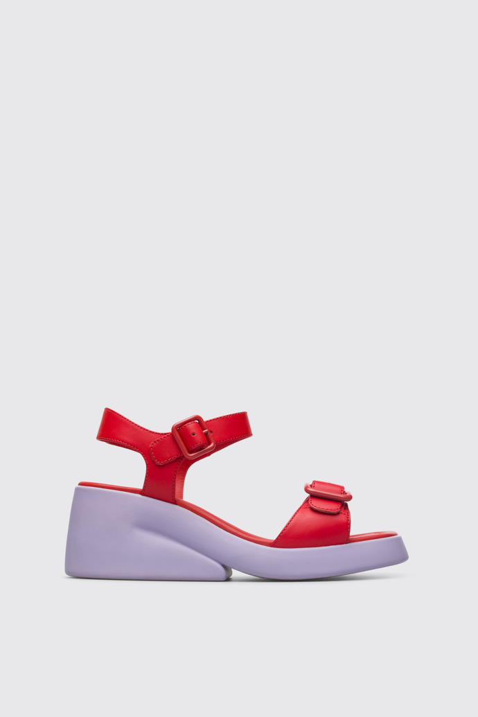 Side view of Kaah Red sandal for women