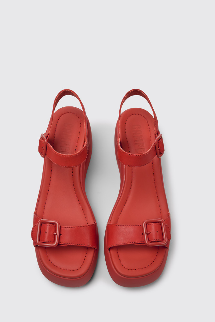 Kaah Sandalias de piel rojas para mujer