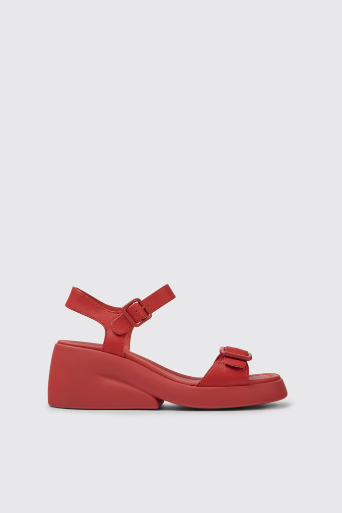 Kaah Sandalias de piel rojas para mujer