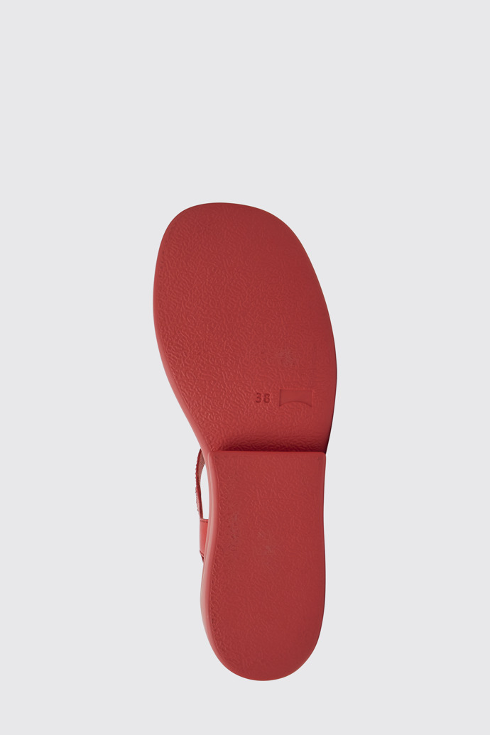 Kaah Sandalias de piel rojas para mujer