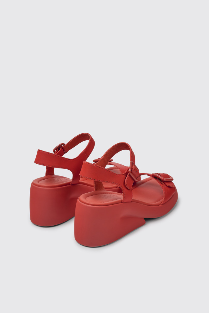 Kaah Sandalias de piel rojas para mujer