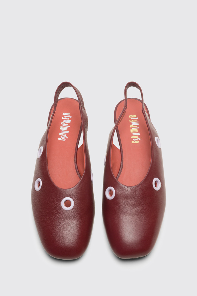 Overhead view of Twins TWINS burgundy shoe for women