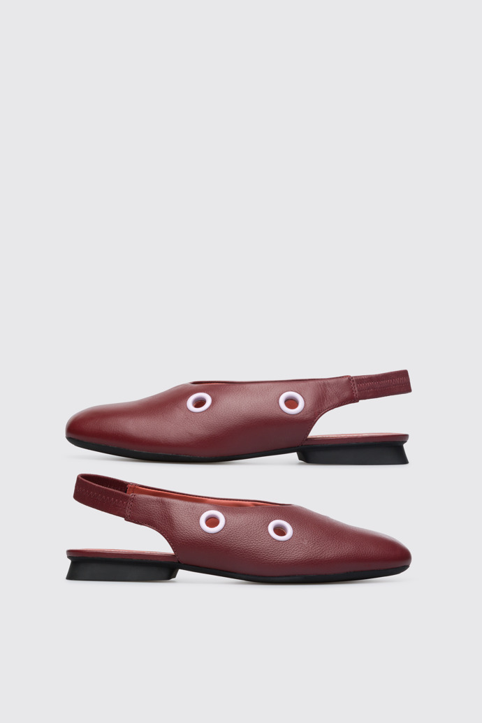 Side view of Twins TWINS burgundy shoe for women