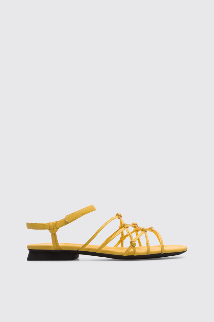 Side view of Casi Myra Yellow sandal for women