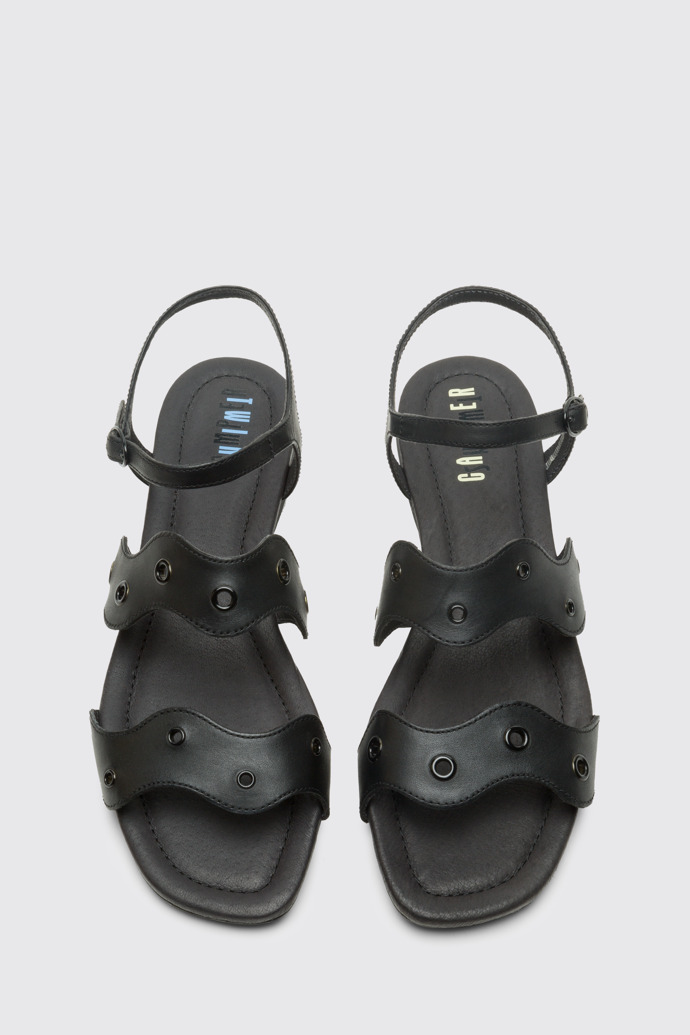 Overhead view of Twins Black TWINS sandal for women