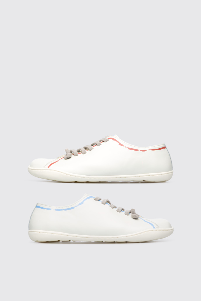 Side view of Twins TWINS white casual shoe for women
