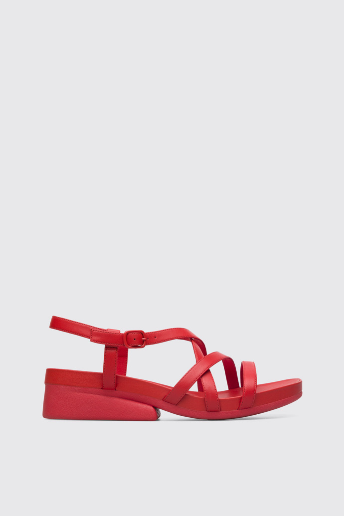 Side view of Minikaah Red sandal for women