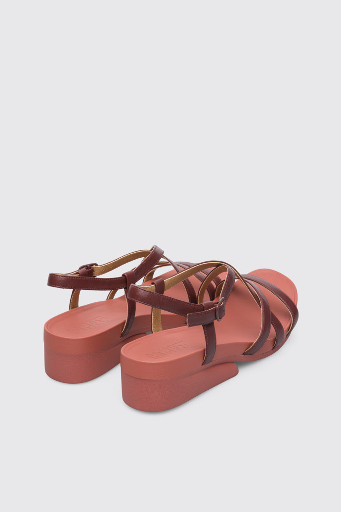 Back view of Minikaah Burgundy sandal for women