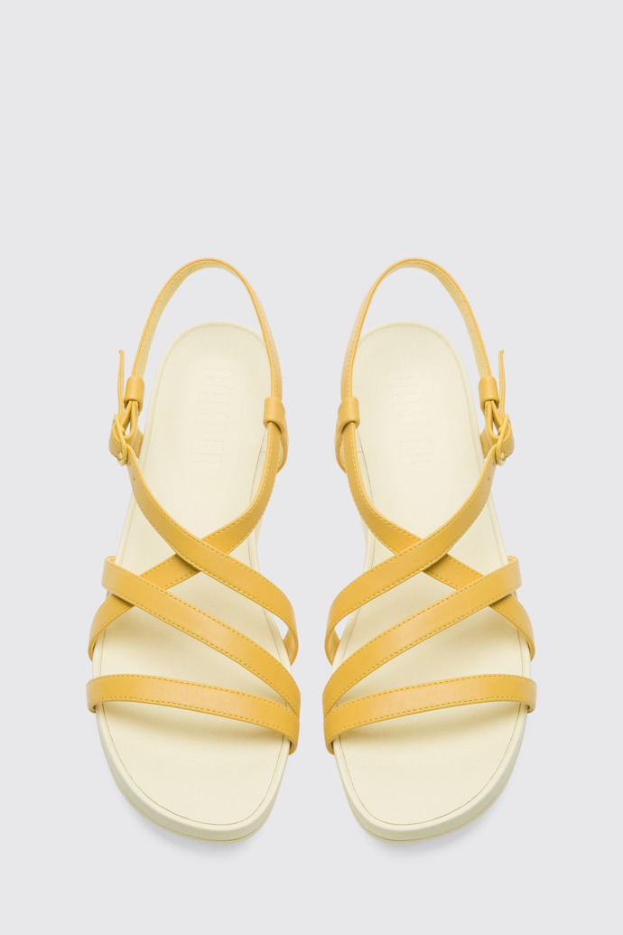 Overhead view of Minikaah Yellow sandal for women