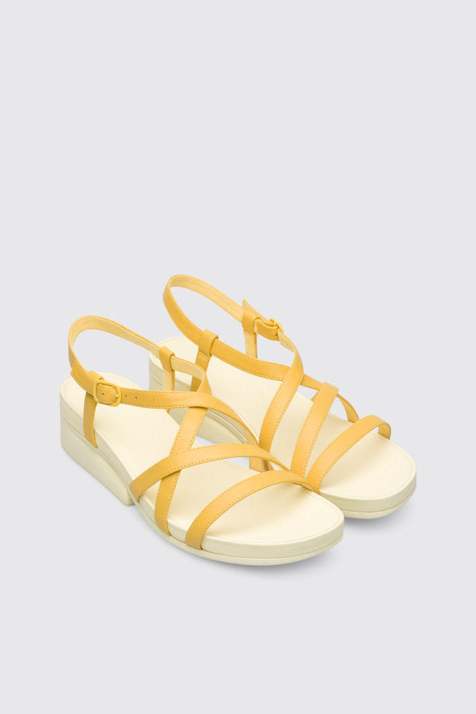 Front view of Minikaah Yellow sandal for women