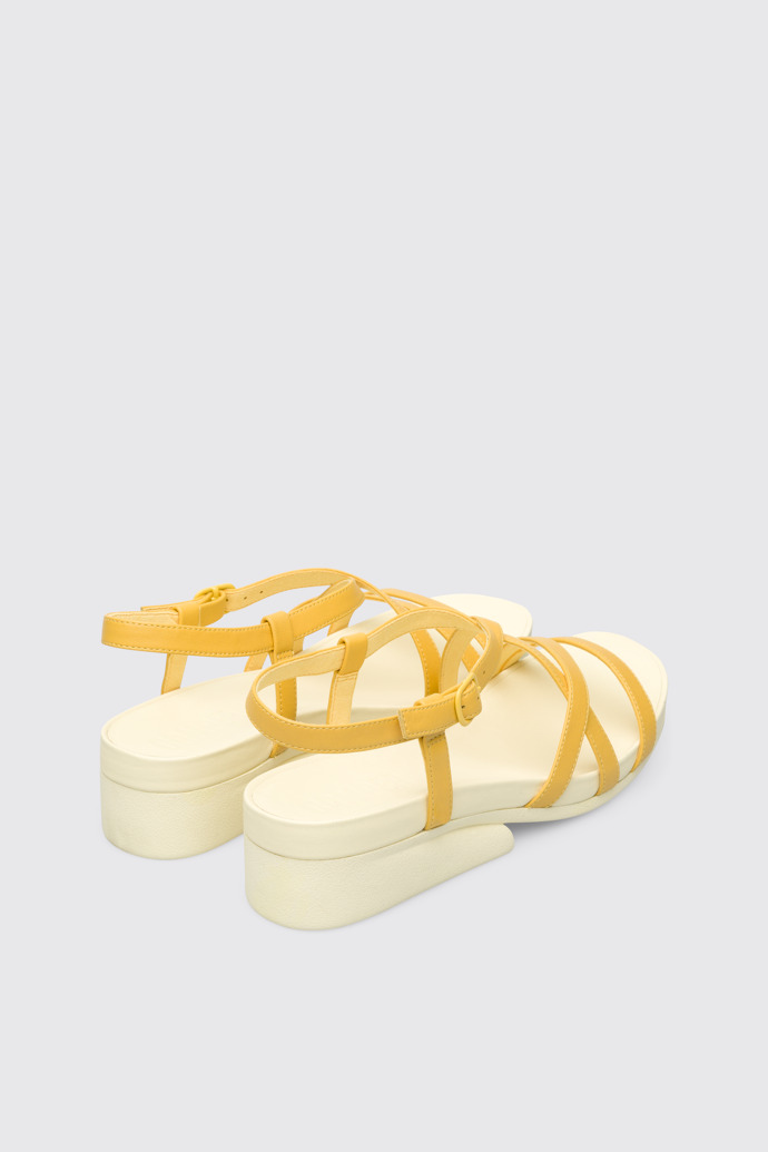 Back view of Minikaah Yellow sandal for women