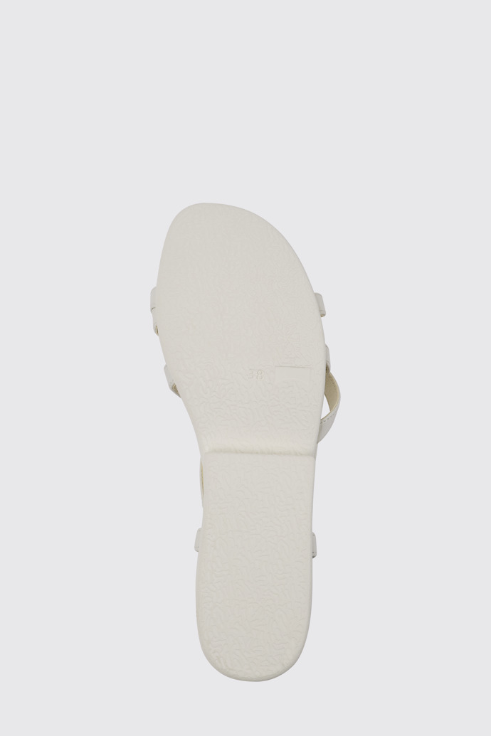 The sole of Minikaah White leather sandals for women