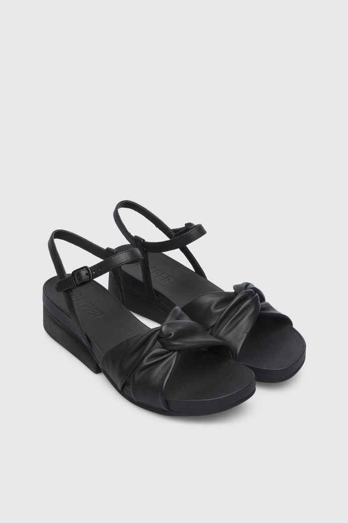 Front view of Minikaah Black sandal for women