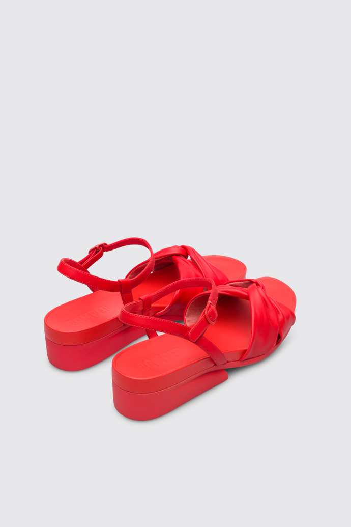 Back view of Minikaah Red sandal for women