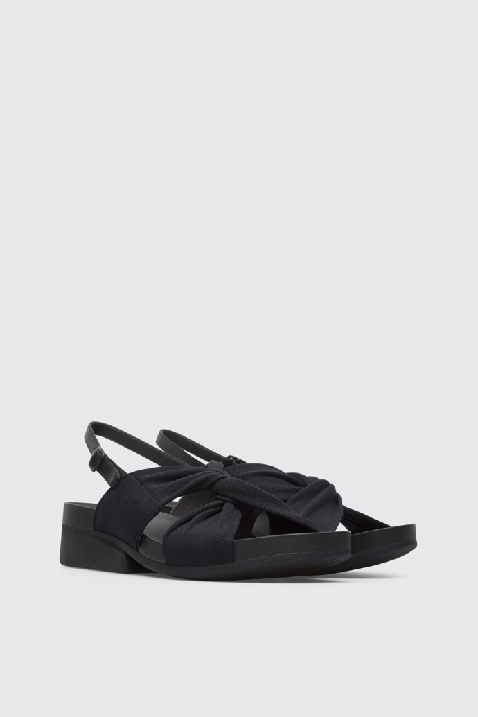 Front view of Minikaah Black sandal for women