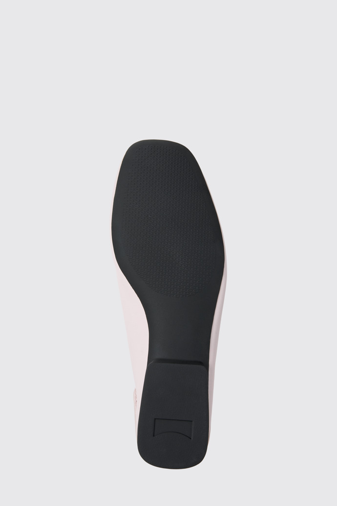 The sole of Casi Myra Pink Leather Ballerinas for Women.