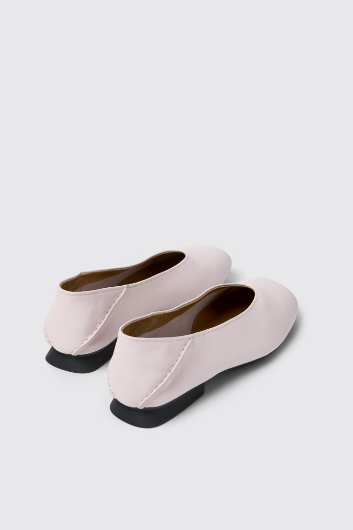 Back view of Casi Myra Pink Leather Ballerinas for Women.