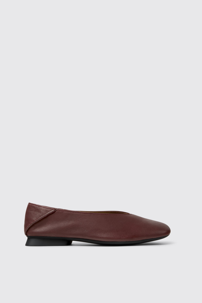 Casi Myra Ballerines en cuir bordeaux Pour femme.