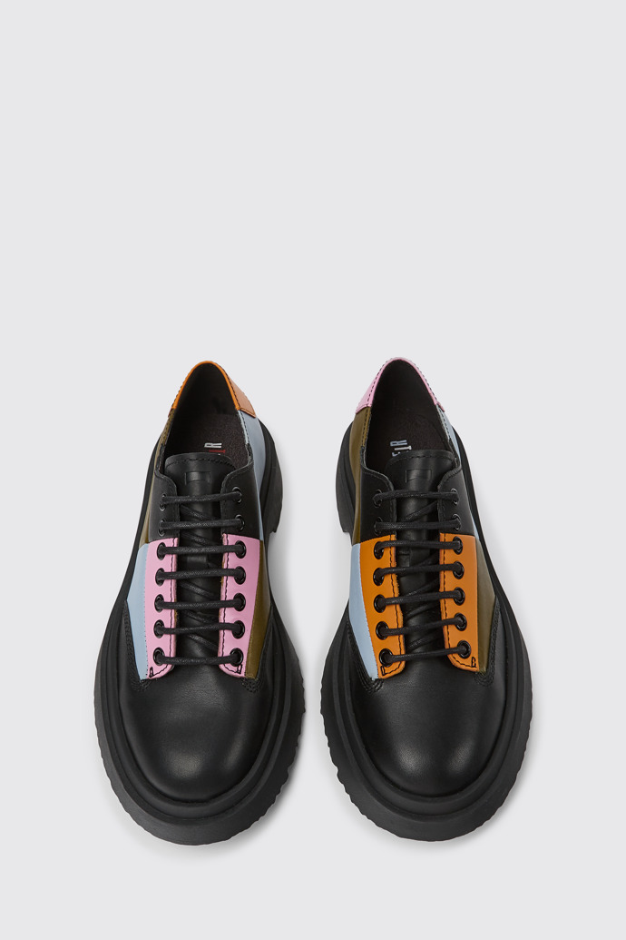 Overhead view of Twins Multicolored lace-up shoes for women