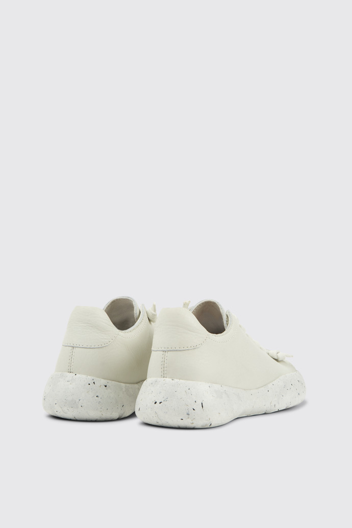 Back view of Peu Stadium White non-dyed leather sneakers for women