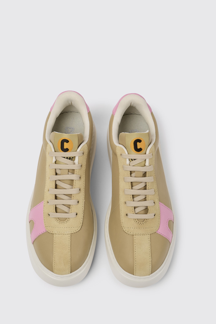 Runner K21 Tenis en color beige y rosas para mujer